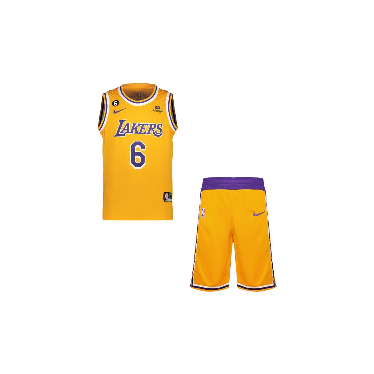 ست-رکابی-و-شلوارک-ورزشی-مردانه-نایک-مدل-Lakers-D0799-زرد-1